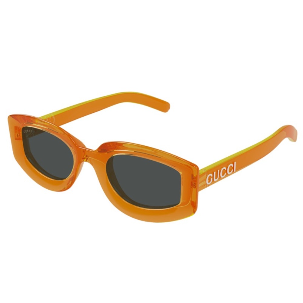 NEW GUCCI GEOMETRIC SUNGLASSES GUCCI GG1719S 005 ORANGE GREY EYEWEAR
